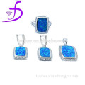 Fashion women 925 sterling silver opal jewelry set